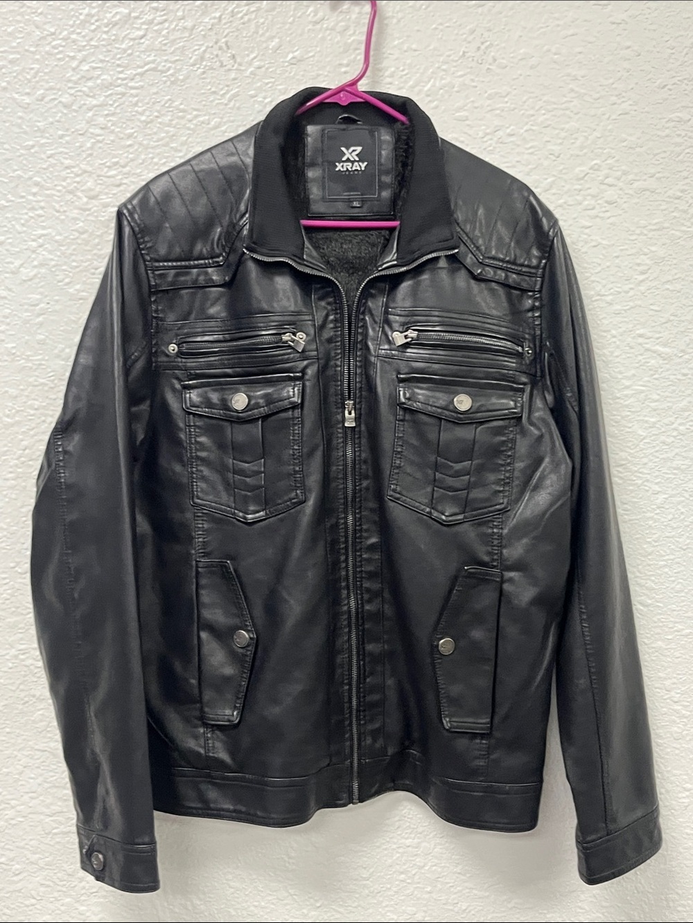 Men's Black Faux Leather Jacket
